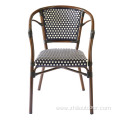 Garden Aluminum French Rattan Bistro Chairs